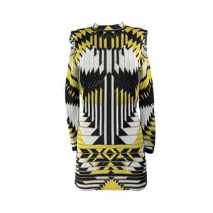 Balmain Woven Mini Dress with Long Sleeves